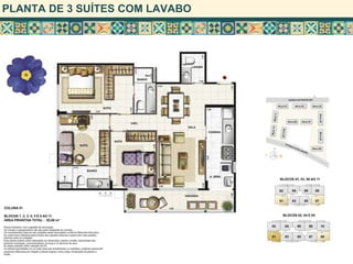 PLANTA DE 3 SUÍTES COM LAVABO
 