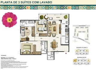PLANTA DE 3 SUÍTES COM LAVABO
 