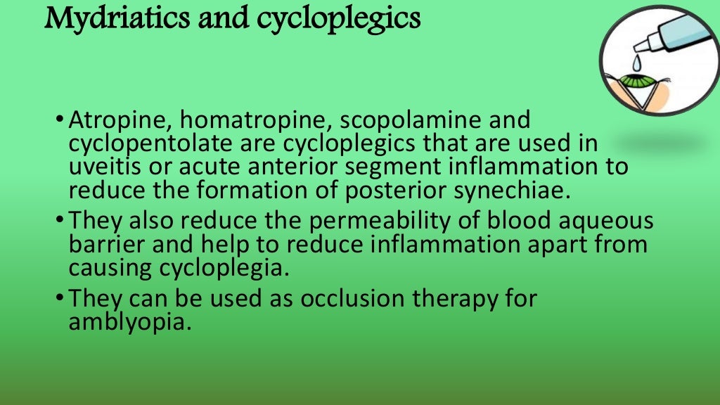 Miotics and mydriatics