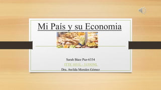 Mi País y su Economia
Sarah Báez Paz-6334
ITTE 1031L - 3155ONL
Dra. Awilda Morales Gómez
 