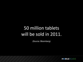 50 million tablets
will be sold in 2011.
     (Source: Bloomberg)
 