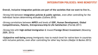 INTEGRATION POLICIES: WHO BENEFITS?
Overall, inclusive integration policies are part of the societies that we want to live...