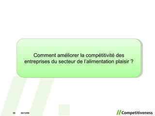 07/06/09 Comment améliorer la compétitivité des entreprises du secteur de l’alimentation plaisir ? 