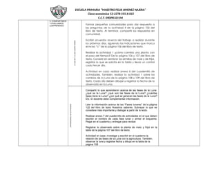 plan de trabajo semanal segundo grado de primaria | DOCX