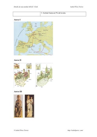 Diseño de una unidad AICLE / CLIL Isabel Pérez Torres
3. Actitud: hasta un 5% de la nota.
Anexo I
Anexo II
Anexo III
© Isabel Pérez Torres http://isabelperez .com/
 