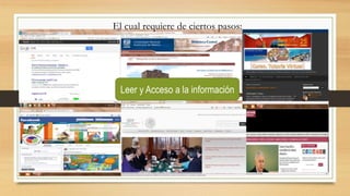 El cual requiere de ciertos pasos:
Leer y Acceso a la información