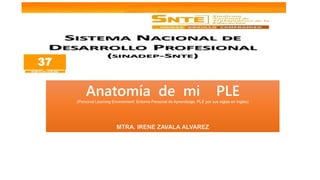 Anatomía de mi PLE(Personal Learning Environment: Entorno Personal de Aprendizaje, PLE por sus siglas en Ingles)
37
 