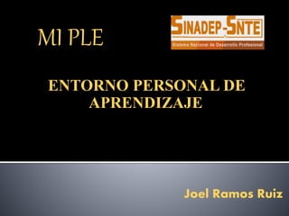 Joel Ramos Ruiz
ENTORNO PERSONAL DE
APRENDIZAJE
MI PLE
 