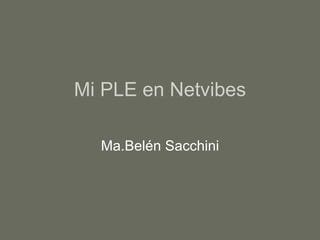 Mi PLE en Netvibes Ma.Belén Sacchini 
