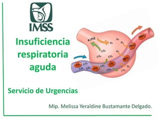 Insuficiencia 
respiratoria 
aguda 
Servicio de Urgencias 
Mip. Melissa Yeraldine Bustamante Delgado. 
 