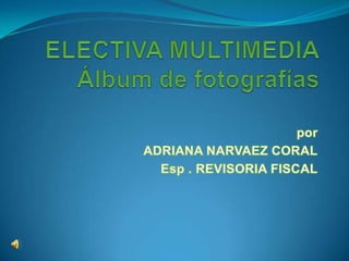 ELECTIVA MULTIMEDIAÁlbum de fotografías por  ADRIANA NARVAEZ CORAL Esp . REVISORIA FISCAL 