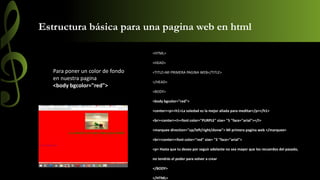 Html De Primera Mi primera pagina web en html con bloc de notas | PPTX