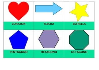 CORAZON FLECHA ESTRELLA
PENTAGONO HEXAGONO OCTAGONO
 