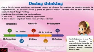 Mi primer proyecto de emprendimiento parte ii desing thinking | PPTX