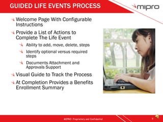 GUIDED LIFE EVENTS PROCESS
 Welcome Page With Configurable
 Instructions
 Provide a List of Actions to
 Complete The Life ...
