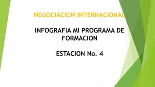NEGOCIACION INTERNACIONAL
INFOGRAFIA MI PROGRAMA DE
FORMACION
ESTACION No. 4
 