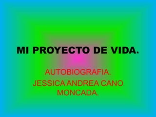 MI PROYECTO DE VIDA.

     AUTOBIOGRAFIA.
  JESSICA ANDREA CANO
       MONCADA.
 