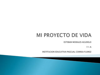 ESTEBAN MORALES AGUDELO

                                      11-A

INSTITUCION EDUCATIVA PASCUAL CORREA FLOREZ
 