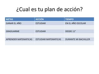 ¿Cual es tu plan de acción?