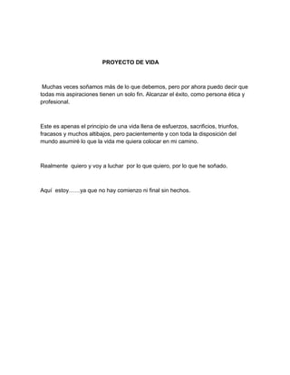 Mi proyecto de vida liliana petro