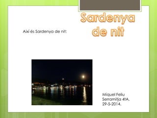 Així és Sardenya de nit:
Miquel Feliu
Serramitja 4tA.
29-5-2014.
 