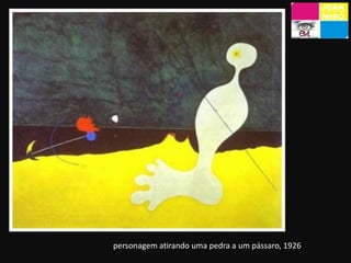 Contudo, o ponto e a linha também são técnicas utilizadas por este artista catalão. Os pontos, quando ligados, são capazes...