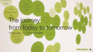 The journey 
from today to tomorrow
Michiel Ooms - Sr. Creative Consultant
 
