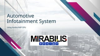 Automotive
Infotainment System
Using Nvidia/NXP GPU
 