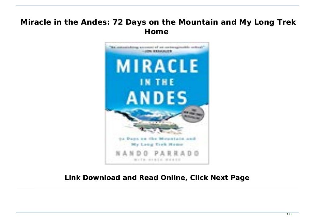 [DOWNLOAD PDF] Miracle in the Andes 72 Days on the Mountain and My Long Trek Home
