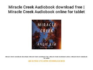 miracle creek book miracle creek book