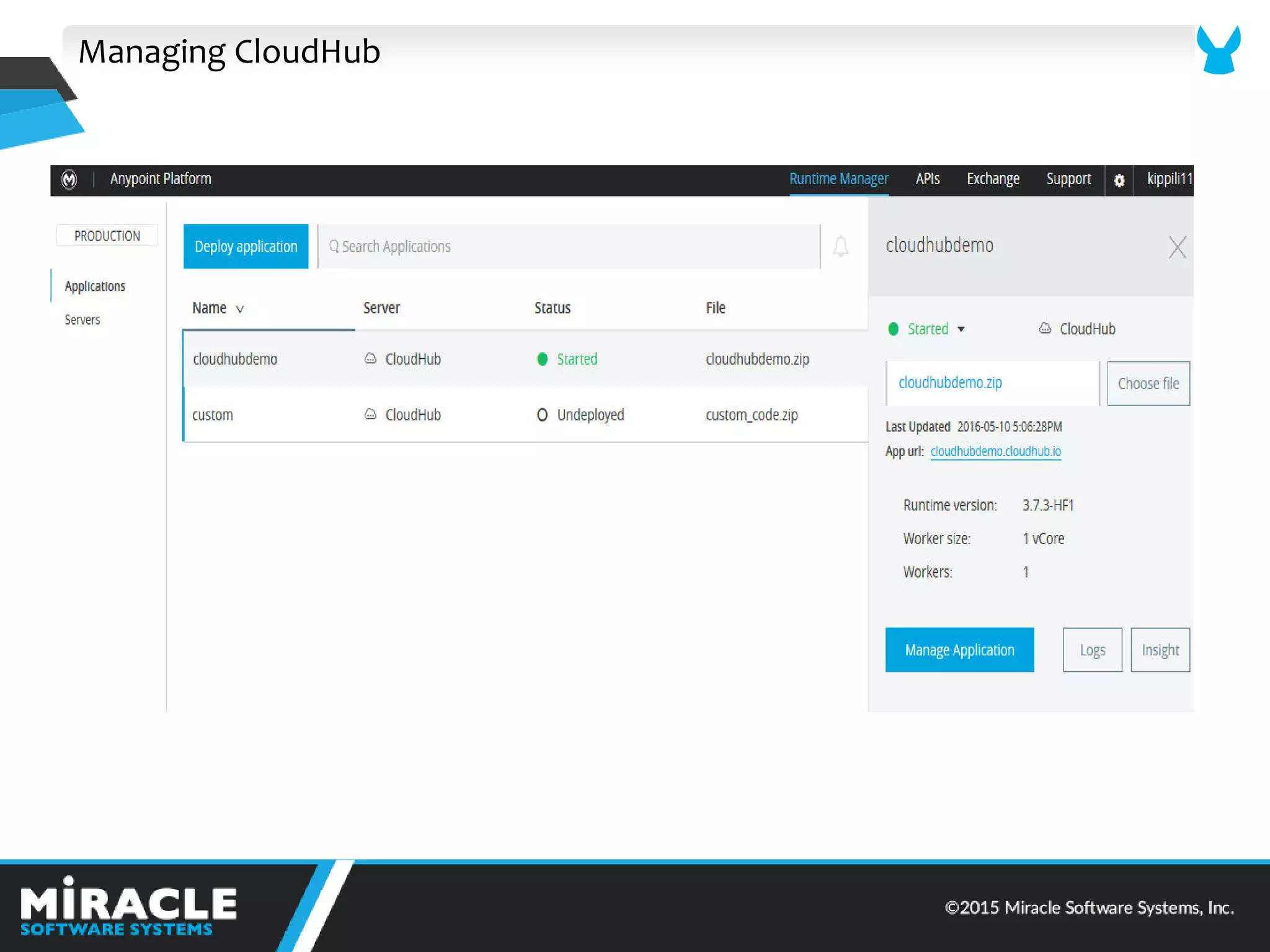 Managing CloudHub
 
