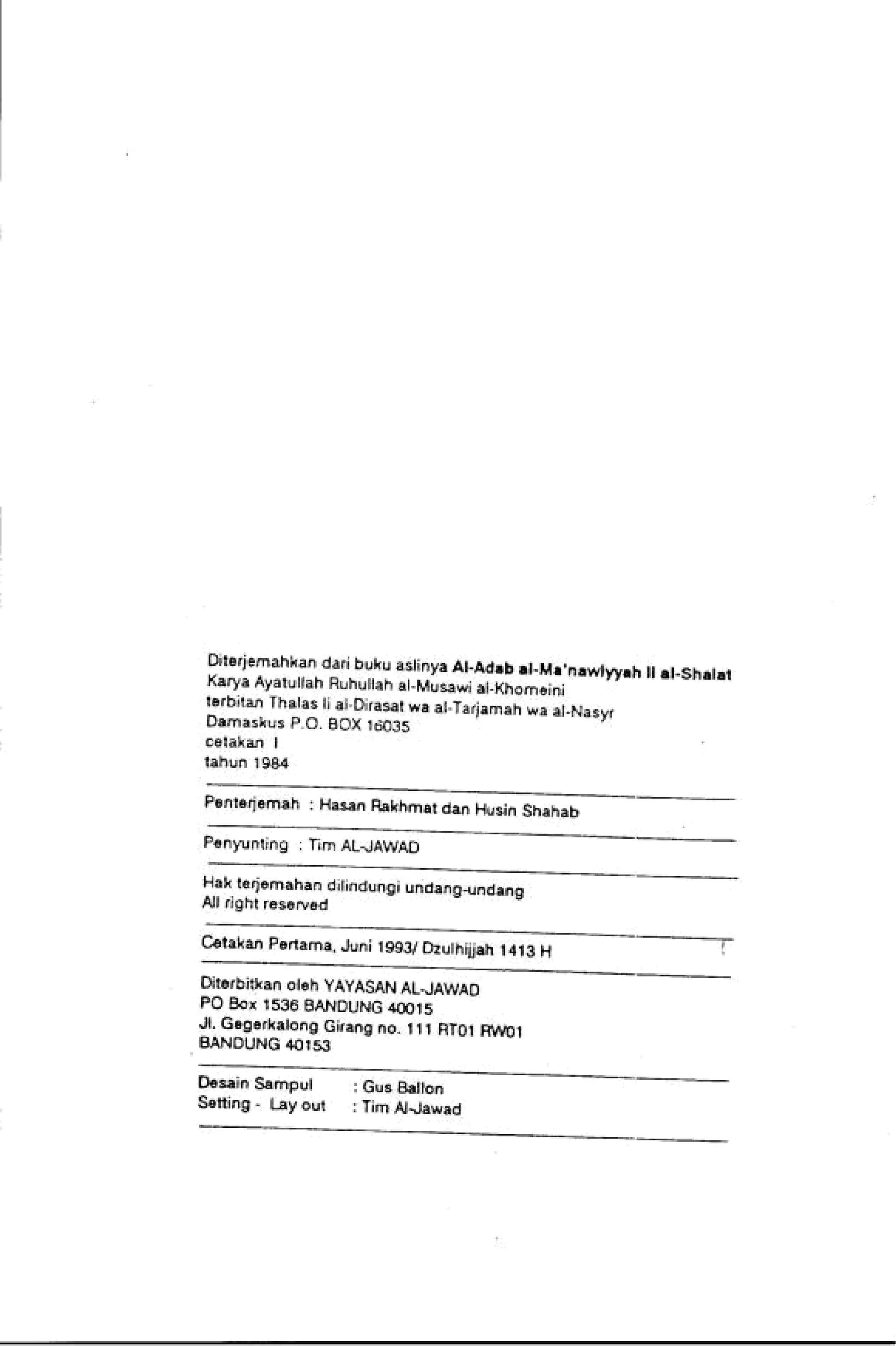 Mi Raj Ruhani Tuntunan Amali Shalat Arifin Imam Khomeini Pdf