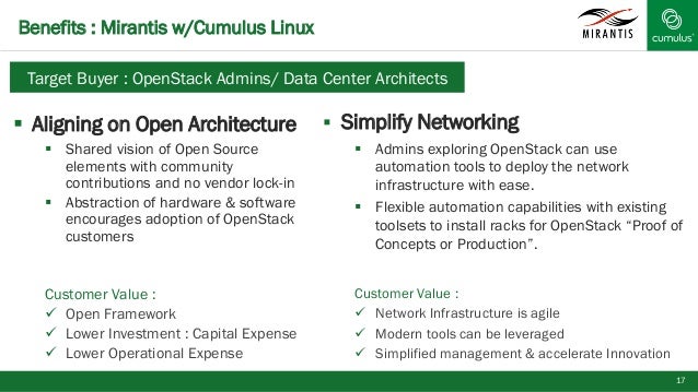 Mirantis OpenStack and Cumulus Linux Webinar