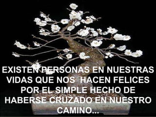 EXISTEN PERSONAS EN NUESTRAS VIDAS QUE NOS  HACEN FELICES POR EL SIMPLE HECHO DE HABERSE CRUZADO EN NUESTRO CAMINO... 