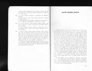 -
Apar primele simptome a1e unui cancer al limbii, falI de
care Huxley nu se arati prea alarmat, supunindu-se tratamentu-
lui cu mult stoicism.
1962
-
E nr.rrnit profesor consultant la Universitatea din Berkeley,
California.
-
Apare ultima 1ui carte, Islattd (lnsula), elaborati in menierl
de "science-fiction,.
-
Participi la programul Acaderniei mondiale de gtiinle din Stock-
holm in legituri cu posibilitilile de dezvoltare aie o;nului.
1963
-
Cu puiin inainte de moarte tetmini studiile Literature tnd
Science (Literaturd Si ;tiitrfi) { Sbakespeare and Religion (Shakes-
pecre Si religia),
-
In urma extinderii cancerului lingual, se stinge, din viall ll
22 noiembrie (ziua in care a fost asasinat pre;edirrtele S.U.A',
John Kennedl').
1965
-
Ap,rre in N{area Britanie volumul memorial Alelous Huxley
1E9,1-1963 sub ingrijirca fratelui siu mai mare, sav:lntu1 biolog
-Jtilian I Iux1e1', volttt.t.t in cerc sint acltrnltc ilProrpc treizeci de
mirturii ale unor pcrsonelitili din toati lunrea, care au cunoscut
pe scriitor, sru alc unor priclcni apropirli, menite si cinsteasci
memcril scriitorului dispinrt. ln :rcccrr;i lucrarc vede lumine ti-
paruhri qi ultin-rul cscu a1 lui HLrxley , Sbakespcare gi religia, un
discutabil dar nu mai pulin simbolic testitme nt spiritual.
-
In semn de omagiu, compozitorul Igor Strawinski scrie parri-
tr.ra l'ariaSiuiti in memoria lai Aldous Haxley, care este executati
de orchestra filarmonici din Londra sub bagheta dirijorului Robett
Craft, vechi prieten al scriitorului.
NOTA ASUPRA EDITIEI
1, r,,',r r ,,r ,r,,, r,'l,r rr rrrtr,l,,l r, ,t,lt,.t tttttttt't,t.rrc ;i tlilicilC obSta-
,,,1,. r,, rr rl, ,rlrr! r , ,r,,1 ,,1', r.r rnlr .,r rirlrrr o v.rrt.t yi divCrsificati,
, ,rrr r' , t/rl , u .r, c, r .r lrr Al.l,trrr l lrrxlcy, t:rrc fotllizeazi peste 11 000
,1, lrl, r'1,.,1r1,', irr',urri'r(l l().ttc l()[r]lclc dc expresie literari, firi si
,'rrr.rrrrirrrrrrr,lc irrrcrr',rt Itti cttrcspondcnli de aproape 10000 de scrisori.
I t, .r, , r'.r, ,r ,,uilcr.r lrrirr nuurai 300 dc pagini de text tilmicit, cit ne-e
,,l, rrr r.rlrrrrr,r, ;rrrs.rrrrblrrl trnei opere, c:rre cu toate inegalitxlile ei cu-
l',',,,1c in..i srrliticntc xspccte demne de preluat critic, e o incercare ce
|',111' 1,.111.1 rrrr nuinili temerari, dlr chiar subiectivisti gi arbitrari.
l,rr.r s.i rrrirrirnrrlizim riscul unei astfel de tentative, dorim si preci-
/,ru ,.r irr .rl,.itrrircrr acestui volum s-a tinut seallna de doui elemente
(.u,r, r(ri.,rirc ,rPcrci lui Huxley, l'{ai intii s-a acordat o mai mare impor-
r.rrr1.r prirrci perioade a activitilii scriitorului pini la str.imutarea se
r^ S.lT.A., :rdici in ajunul celui de al doilea rizboi mondial, etapX care
'illctrii, arit in ficliune, cit gi in eseu, acea tendinlS de investigare a
,',,',rlrri qi e societlgii, apreciati in genere drept partee cea mai valoroasi
.r rrc.r(ici huxleyene. Din a doua perioadi s-lu ales unele texte cum ar
li I'iot'rrrfirr pirintelui Joseph, ueminenla cenugie" a cardinalului Riche-
l,, rr document elocvent al mutaliilor sociale, etice gi psihologice din
 r, [rc.l rcspectivi
-
ca gi paginile care dezbat anumite probleme semni-
l,,.lllvc l)crltru timpul nostru, cum ar fi studiul intitulat Literatard, Si
Al doilea element luat in consideralie in elaborarea antologiei de
{.r1.i, rr l'ost prezen!a laturii reflexive, ideatice, intelectuale, precumpini-
r,'.rrc irr opera scriitorului britanic, ceea ce ne-a indemnat si acordim o
1,,,rrtlclc teva mai insemnati lucririlor eseistice, firi si prejudiciem insi
rrr, i rclcl:rlrc titluri a1e crealiei huxleyene.
27
 