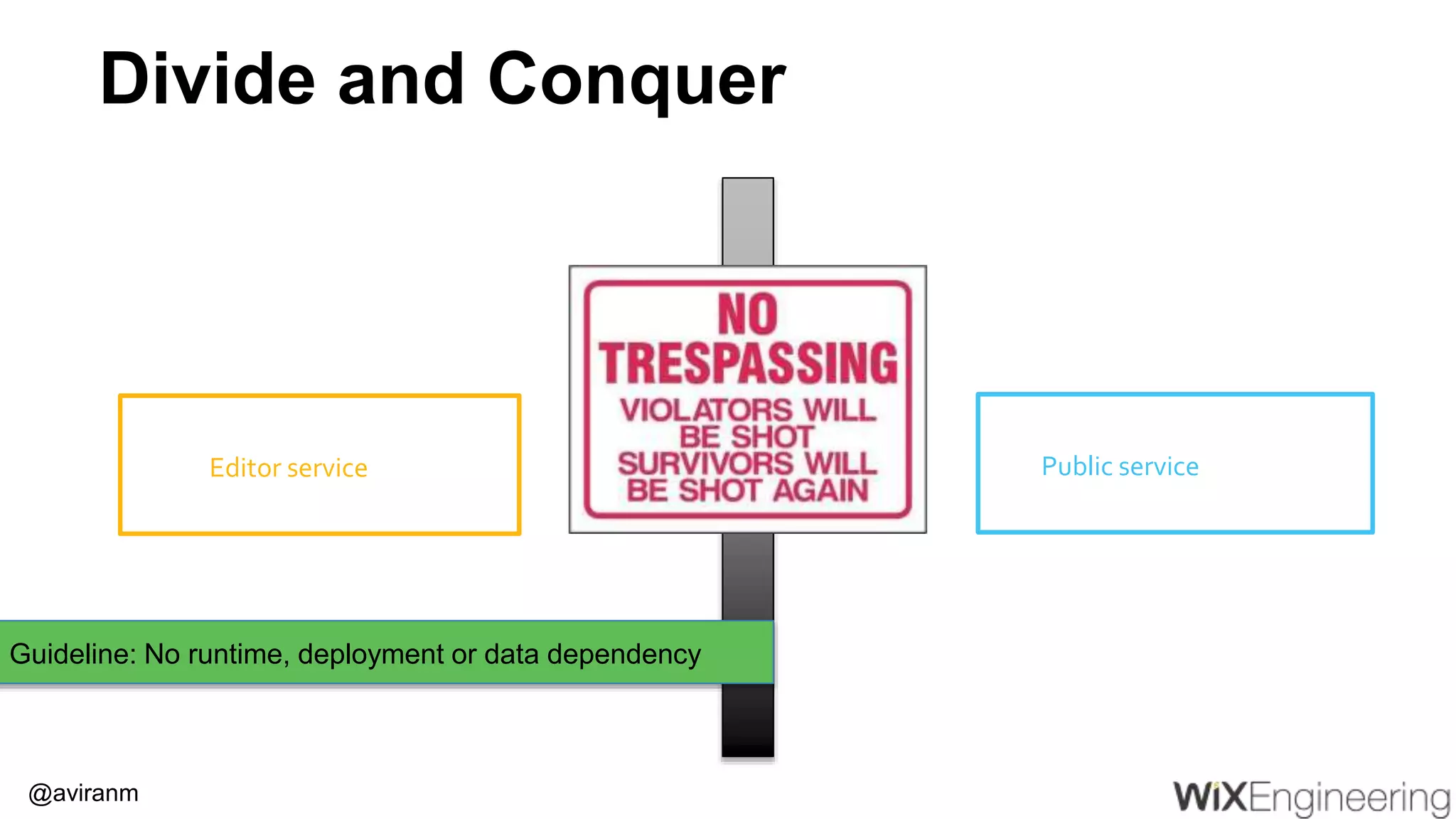 @aviranm Divide and Conquer Editor service Public service Guideline: No runtime, deployment or data dependency 