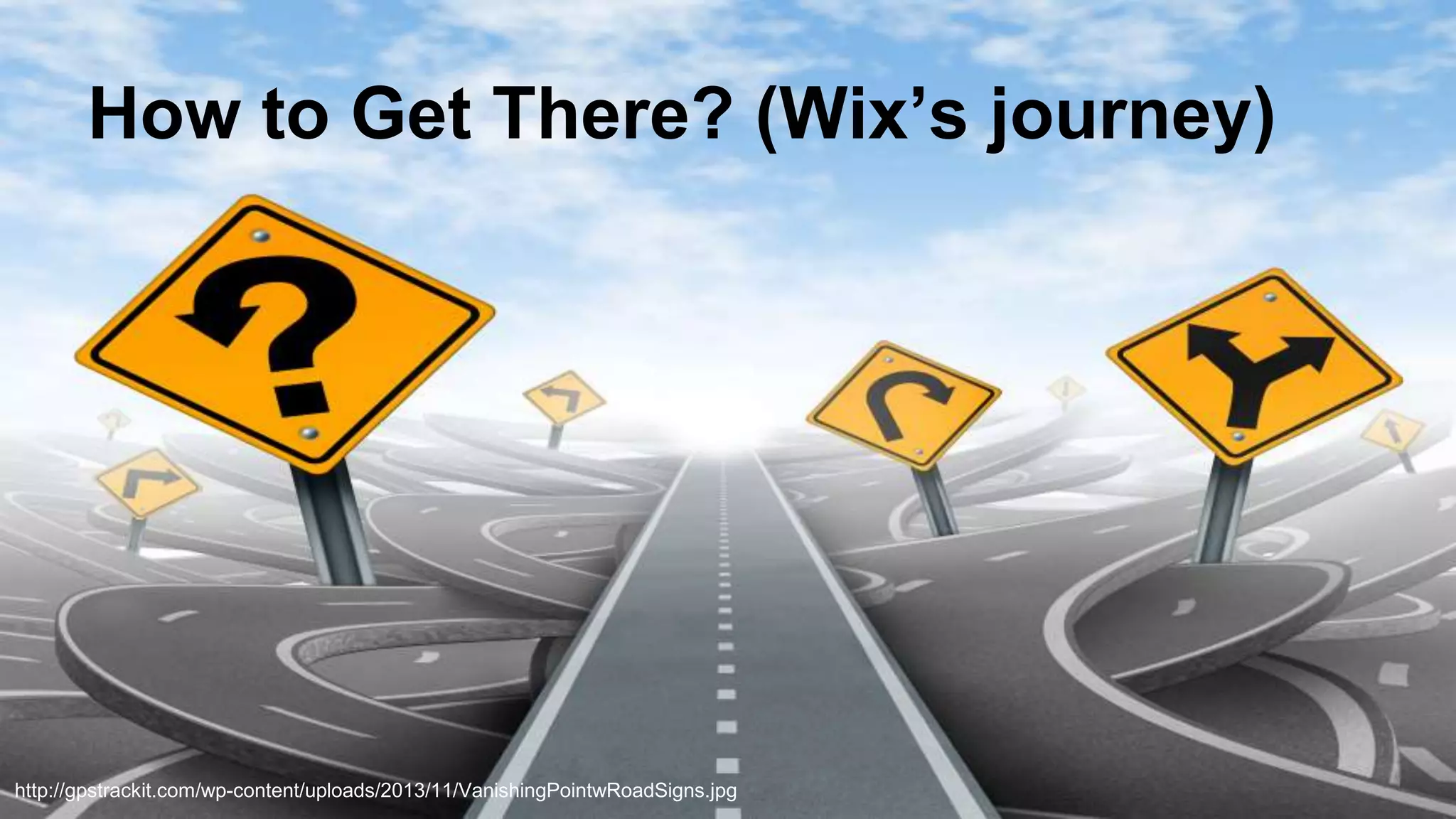 @aviranm How to Get There? (Wix’s journey) http://gpstrackit.com/wp-content/uploads/2013/11/VanishingPointwRoadSigns.jpg 