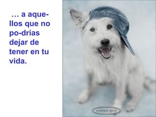 … a aque-
llos que no
po-drías
dejar de
tener en tu
vida.
 