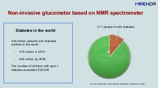 Non-invasive glucometer based on NMR spectrometer
1/11 people ill with diabetes
On the materials International Diabetes Fe...