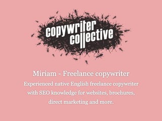 Freelance copywriter - Miriam, Haarlem