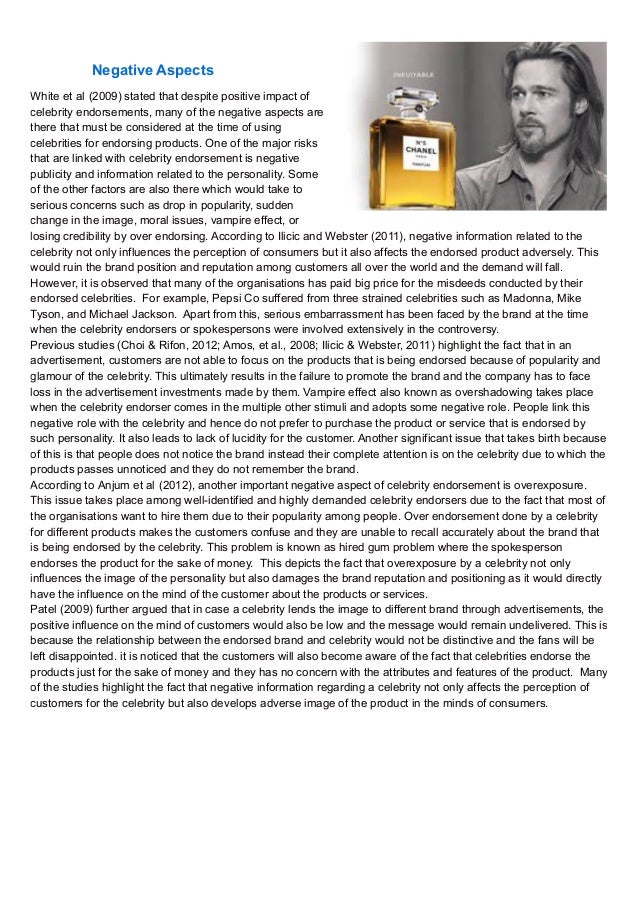 critically evaluate effect of celebrity endorsement Ebscohost serves thousands of libraries with premium essays, articles and other content including the effects of endorsement strength and celebrity-product match on the evaluation of a sports-related product: the role of product involvement. critically evaluate effect of celebrity endorsement Ebscohost serves thousands of libraries with premium essays, articles and other content including the effects of endorsement strength and celebrity-product match on the evaluation of a sports-related product: the role of product involvement.