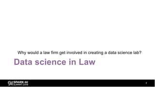 Data science in Law
Why would a law firm get involved in creating a data science lab?
7
 