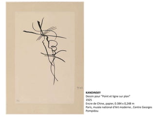 KANDINSKY
Dessin pour "Point et ligne sur plan“
1925
Encre de Chine, papier, 0.384 x 0,248 m
Paris, musée national d'Art moderne , Centre Georges
Pompidou
 