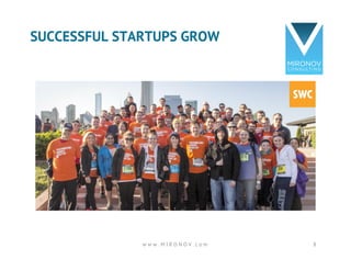 SUCCESSFUL STARTUPS GROW 
w w w . M I R O N O V . c o m 8 
 