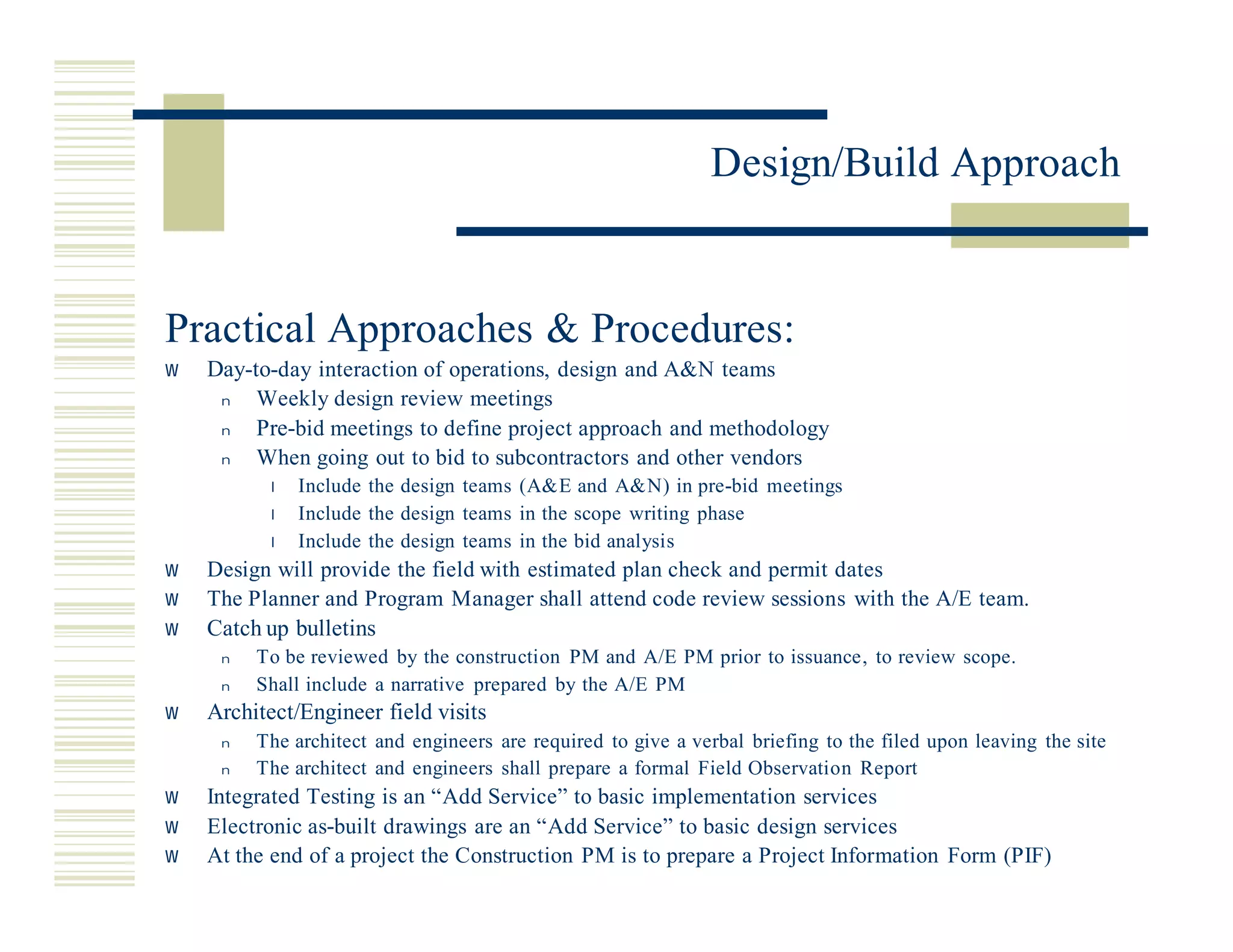 Miros Design Build Approach 3.20.02