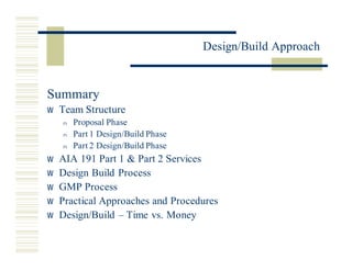 Miros Design Build Approach 3.20.02