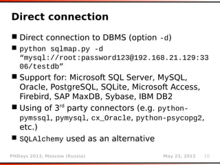 Miroslav Stampar. Sqlmap — Under the Hood. | PDF