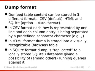 Miroslav Stampar. Sqlmap — Under the Hood. | PDF