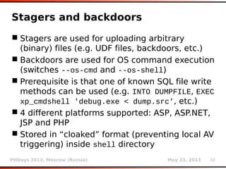 Miroslav Stampar. Sqlmap — Under the Hood. | PDF