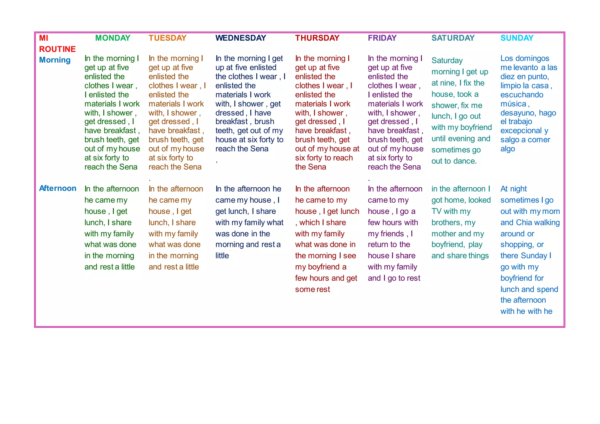 My Daily Routine | DOCX